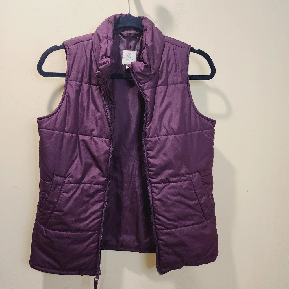 Land's End Kids  Burgundy Puffer Vest  Size M (10-12)